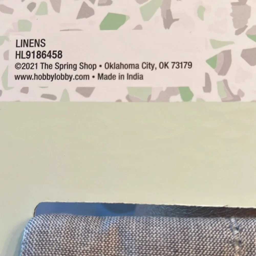 The spring shop gray stitched chambray table runner
